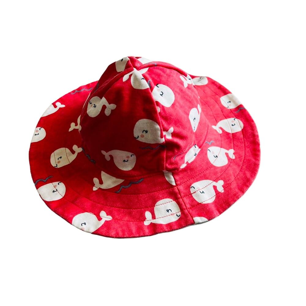 Reversible Pink Blue Striped Toddler Girl's Bucket Summer Hat OS